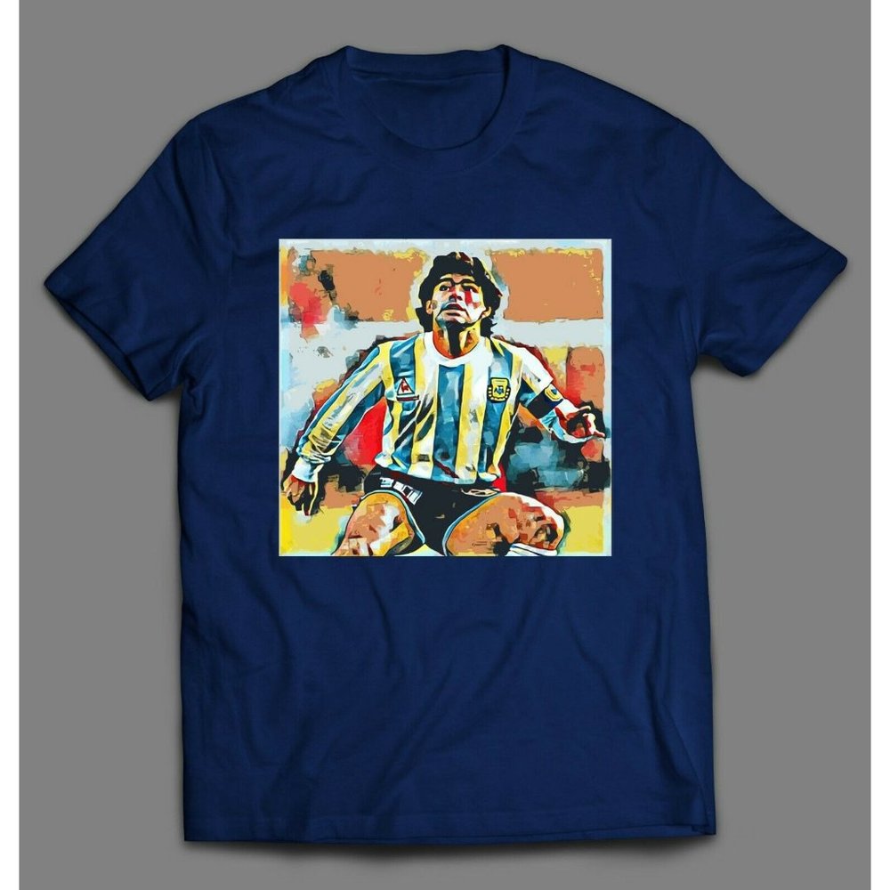 DIEGO MARADONA SOCCER STAR CUSTOM ART QUALITY TEE